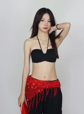 大佬街舞潮牌运动美背性感聚拢欧美jazz辣妹吊带野性显瘦挂脖1012