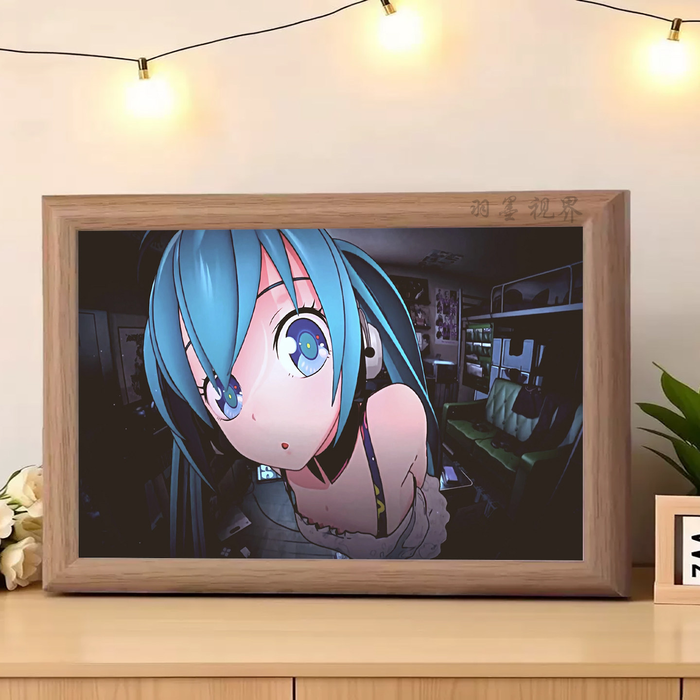 初音未来居家耳机摆件相框礼物
