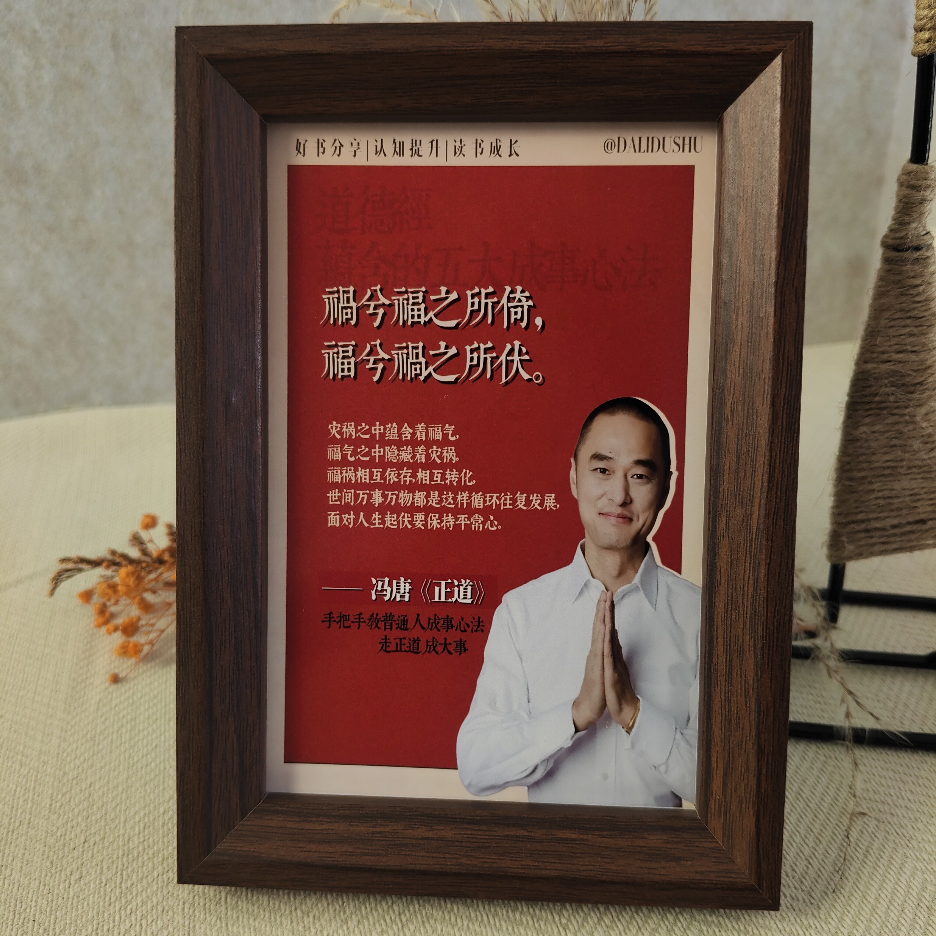 冯唐祸兮福之所倚语录相框桌面摆