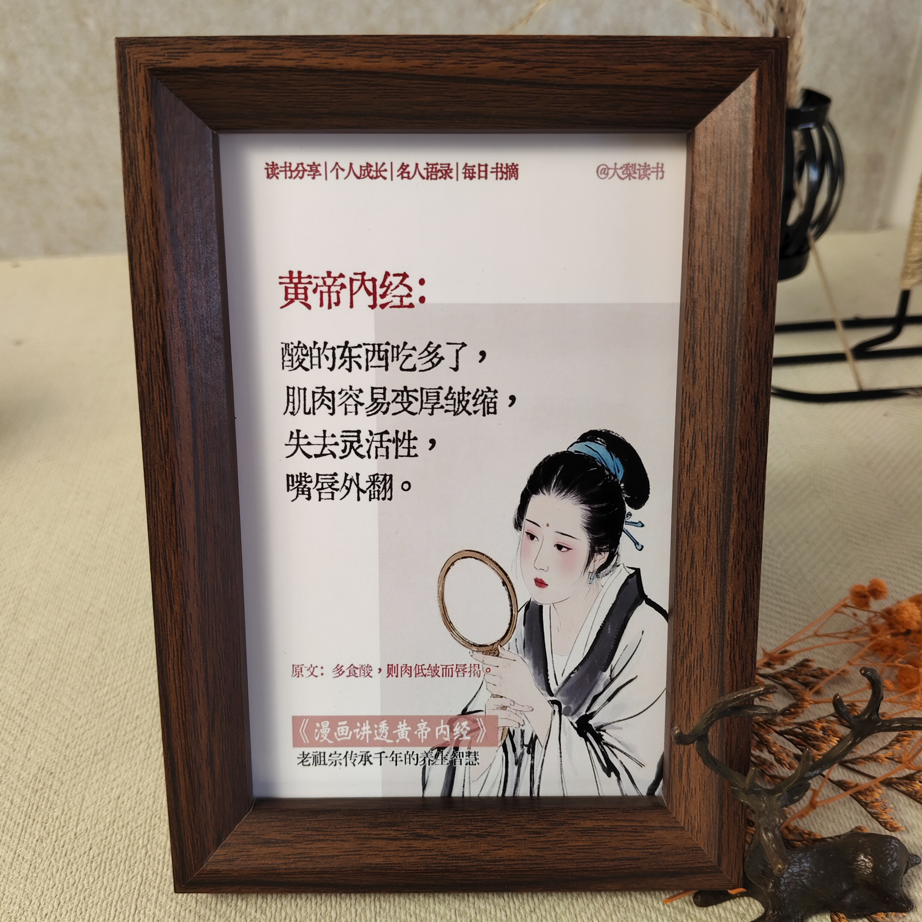 漫画讲透黄帝内经多食酸语录相框