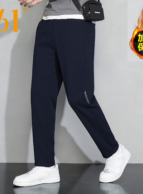 361男裤绒里长裤专柜正品2025冬季新款梭织加绒散口运动裤4002B