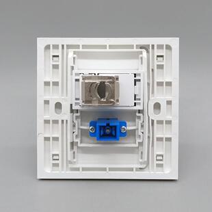 86型屏蔽超六类网络电脑RJ45模块CAT6A网线SC光纤宽带面板插口