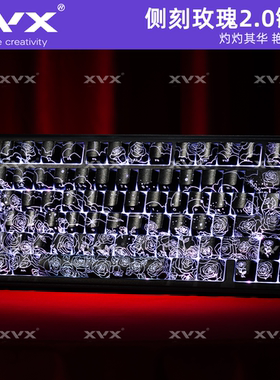 XVX玫瑰2.0键帽侧刻透光IMD工艺图案透光磁轴机械键盘帽个性通用