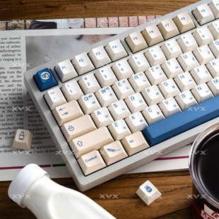 108 XVX豆奶键帽原厂高度PBT正刻韩文热升华机械键盘帽60