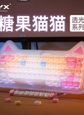 XVX糖果猫猫键帽布偶猫可爱键帽光面PC透光正刻MAO+MOA机械键盘帽