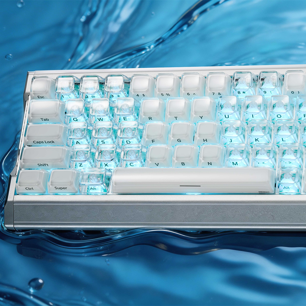 XVX西湖水2.0键帽MDA水晶果冻透明侧刻wooting机械磁轴键盘帽EV63