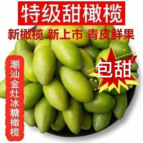 潮汕金灶特产青橄榄果现摘新鲜二号甜种橄榄生吃零食青果无渣脆甜
