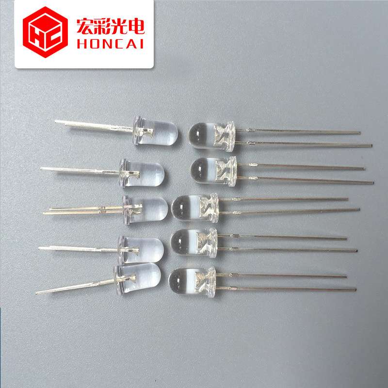F5MM圆头透明白光短脚 超亮手电筒白灯 直插式LED灯珠 发光二极管