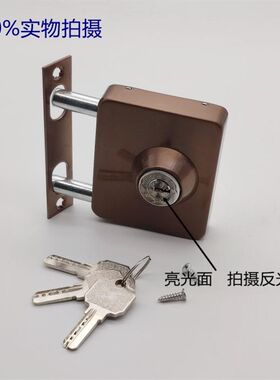 有框玻璃门锁铝合金不锈钢包边木门单门双开门插锁门框打孔方形锁
