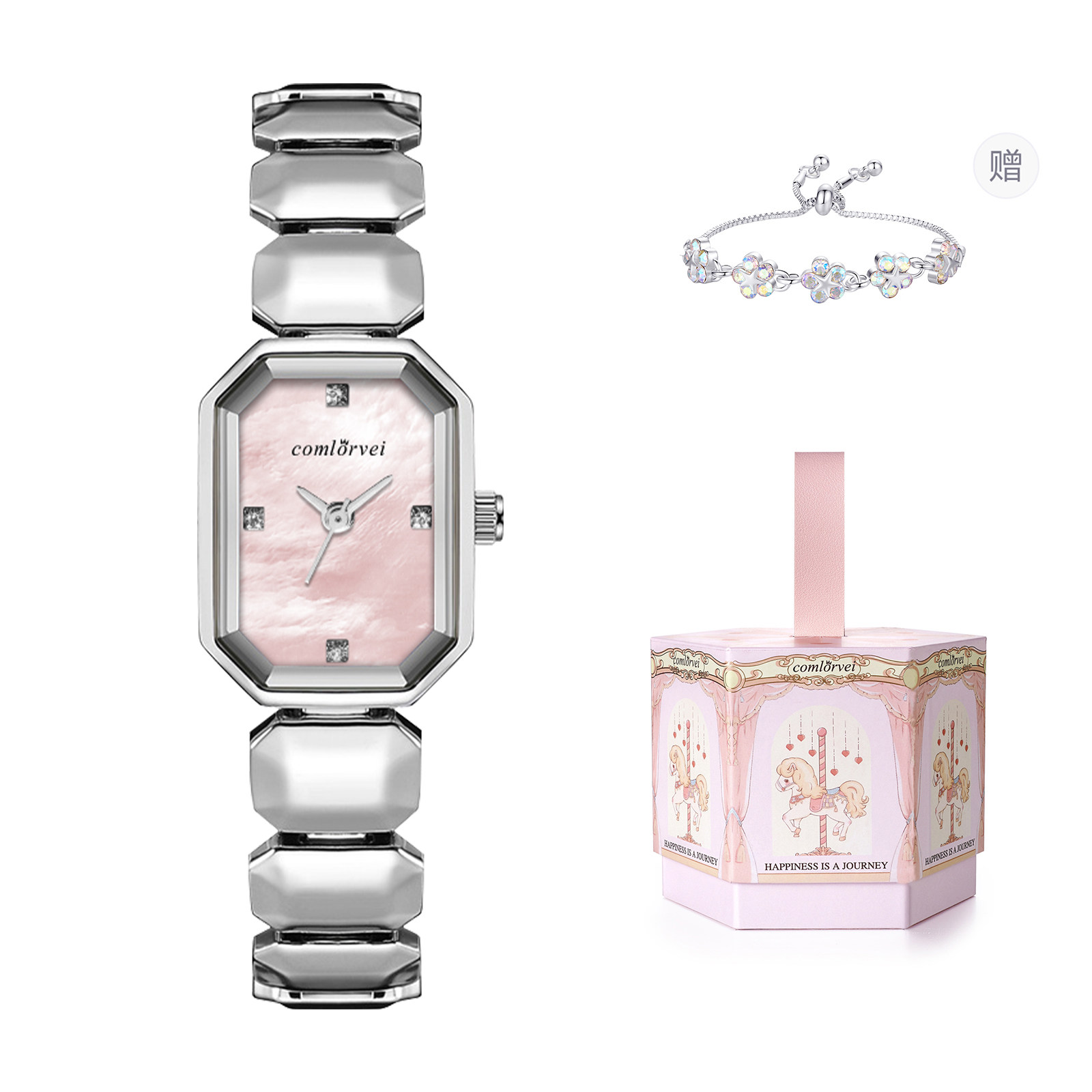 康洛薇小方糖轻奢简约女士手表