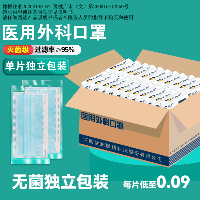医用外科口罩一次性医疗三层单独包装男成人女独立正品灭菌高颜值