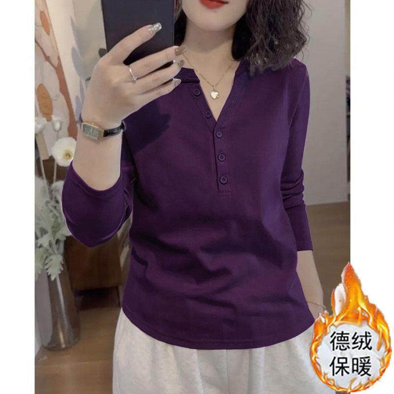 韩版时尚V领长袖显瘦百搭休闲德