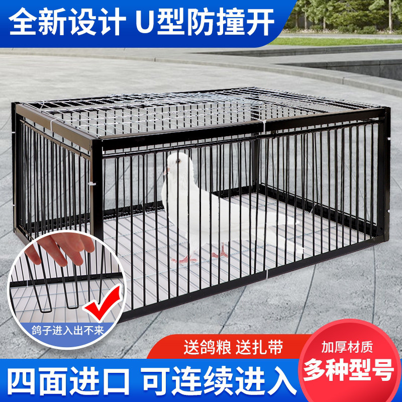 天落笼新款鸽子笼加密鸽子活络门撞门鸽笼铁笼跳笼室外自动门神器