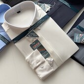 无痕抗皱高弹力 长袖 春季 清凉爽肤 男装 时髦通勤暗门襟修身 衬衫