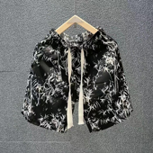 青年外穿大裤 夏季 衩 男士 潮流国风满印休闲短裤 薄款 冰丝垂感沙滩裤