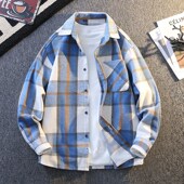 12男孩春秋装 初高中学生长袖 衬衫 夹克上衣15岁青少年大童衬衣外套