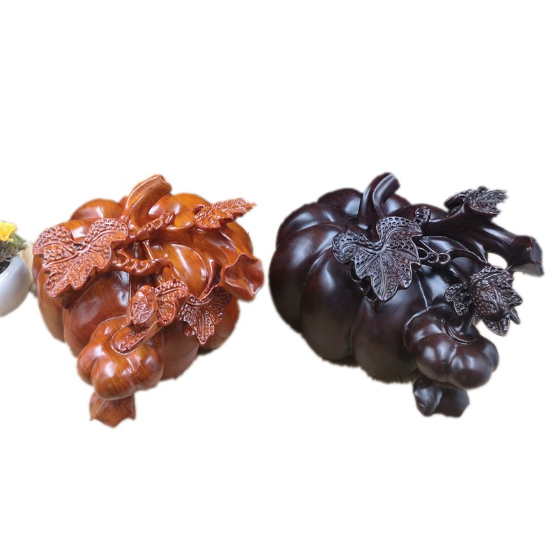 花梨木多子多福南瓜摆件值物瓜果工艺礼品家居摆设品