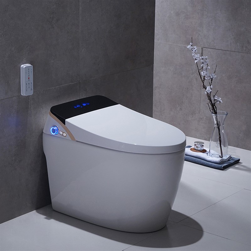 外贸无水箱脚感自动冲水智能马桶 座圈加热 虹吸式节水坐便器