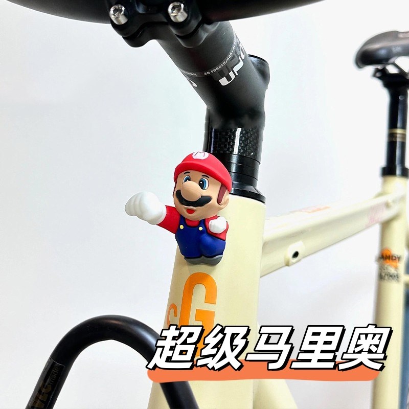 公路山地自行车装饰小配件公仔z玩偶可爱小摆件电动车车贴3d立体