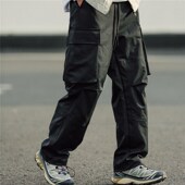 男人买 裤 上身减龄帅气 给家里 日系男士 纯色大口袋工装 休闲裤