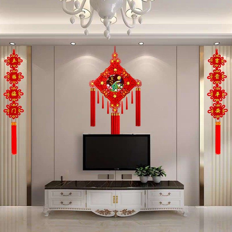 中国结挂件客厅大号新中式挂饰新款桃木电视墙福字高档镇宅乔迁小,特色手工艺,中国结,淘宝优惠券,粉丝福利购,淘宝优惠卷