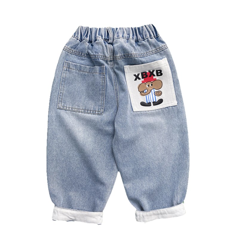 男童牛仔裤春装2025新款儿童裤子春秋蓝色男孩洋气中童小童开春潮
