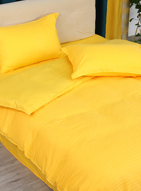 全棉纯棉酒店被套单件金黄色单独被罩夏季被单200x230单双人宿舍