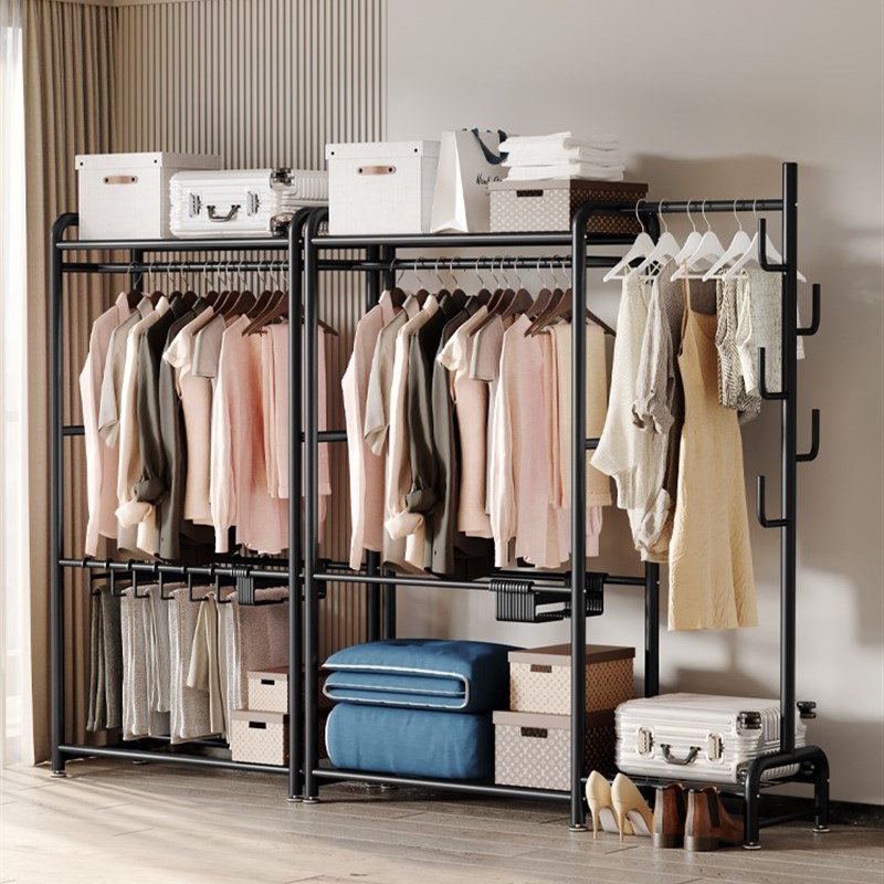 晾衣衣柜晾衣架落地晒衣内架家用阳台卧室挂衣Q服架室简易单杆式