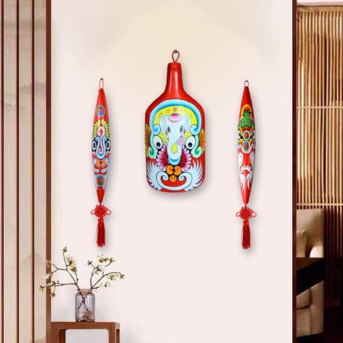 民间手工艺京剧社火马勺脸谱装饰挂件木铲镇宅民俗仿古中式装修