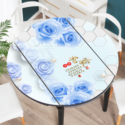 大圆形软玻璃桌垫防水防油免洗PVC餐桌茶几桌布椭圆形伸缩桌专用