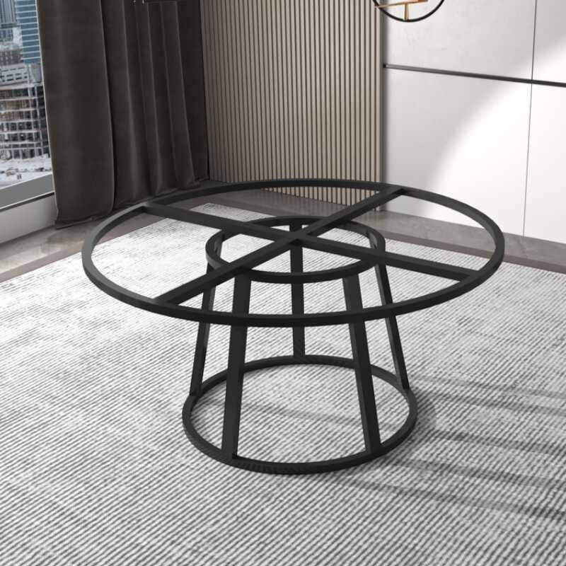 轻奢茶几桌脚支架底座金属铁艺圆形桌子腿支撑架大理石岩板小圆桌