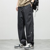 潮牌直筒休闲裤 时尚 男宽松大码 美式 2025夏季 新款 百搭运动阔腿长裤