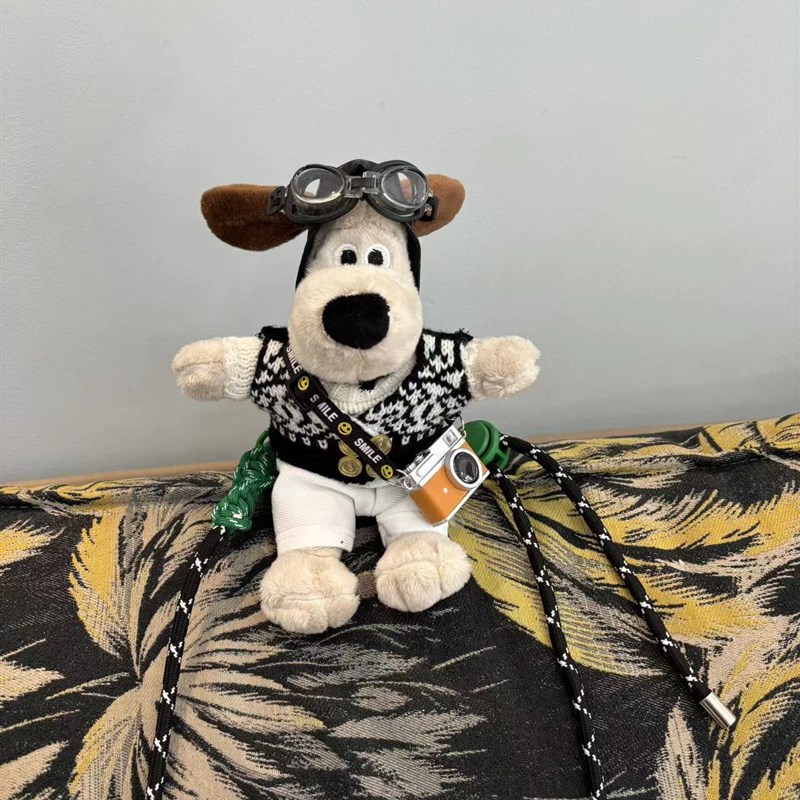 掌门狗手机可调节背夹斜挎链斜跨A绳毛绒娃娃公仔可爱卡通挂件23c