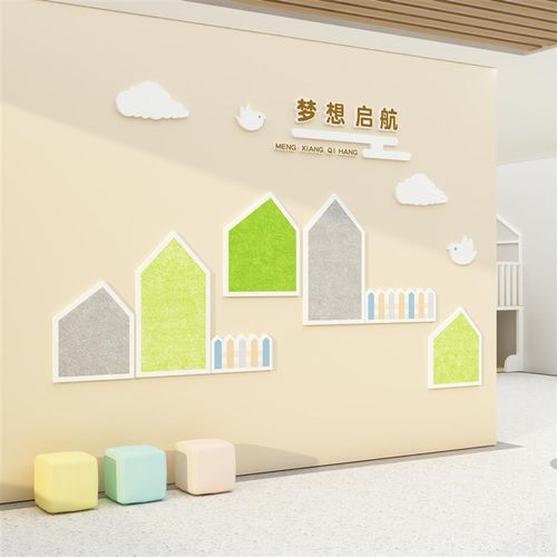 幼儿园楼梯墙面装饰教室布置环创材料主题毛毡板展示文化走廊创意