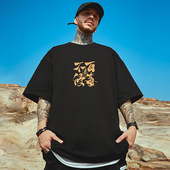 短袖 男潮国潮中国风胖子男装 潮牌T恤宽松潮流大码 新款 半袖 衣服夏