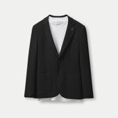 针织提花休闲西服 秋新款 胸针修身 3D立体花纹男士 弹力西装 外套