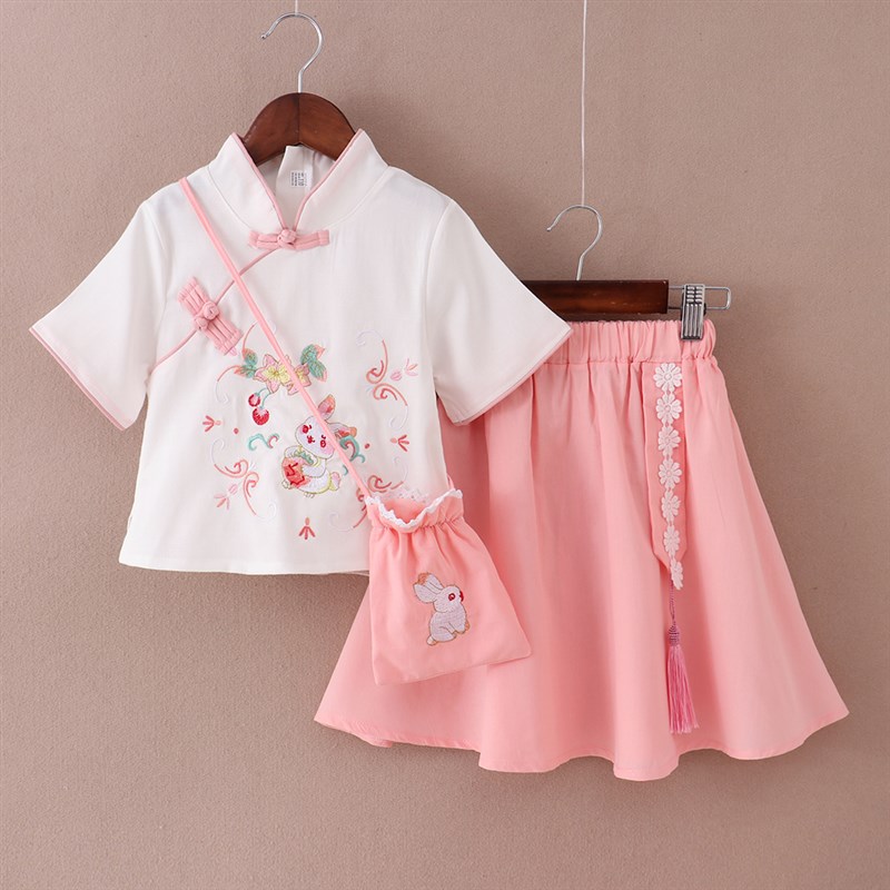 儿童汉服女童古装2023新款夏装中国风唐装演出Q服春秋款夏季古风