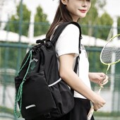 羽毛球包抽绳双肩包2023新款 帆布大容量大学生书包爬山骑行网球包
