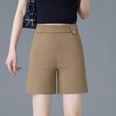 a字宽松显瘦阔腿五分裤 短裤 2025新款 高腰外穿休闲女裤 女夏季 薄款