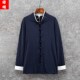 男装 春秋季 复古盘扣亚麻衣服 长袖 汉服棉麻禅服唐装 中国风衬衫 男士
