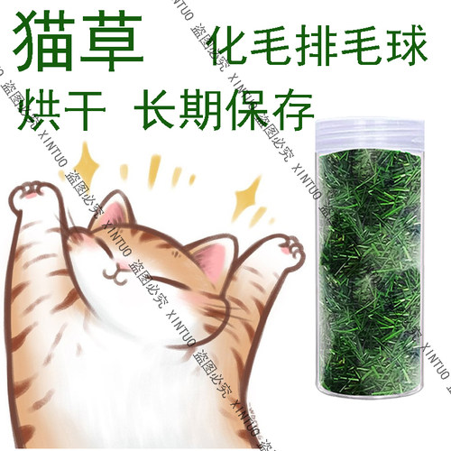 新鲜烘干猫咪猫草长好切段猫咪化毛排毛猫薄荷饼干猫草片磨牙洁齿
