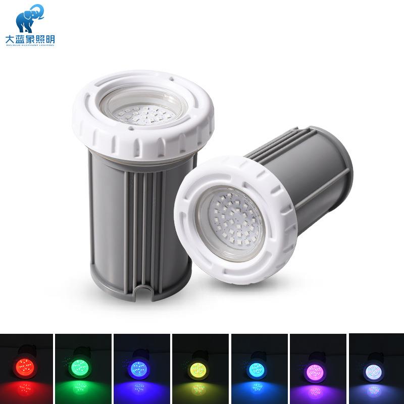低压嵌入式水池灯12v水下景观IP68贴片式LED七彩ABS胶膜泳池灯