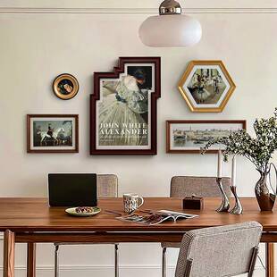 斯柏达欧式复古异形不规则装饰画组合客餐厅边柜壁画美式文艺挂画