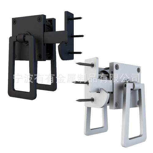 电商谷仓门黑色铝制双面门闩旋转门重型木栅栏门栓门闩把手