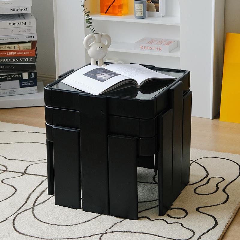 北欧现代组合茶几客厅家用小户型简约方形中古网红小茶几三件套