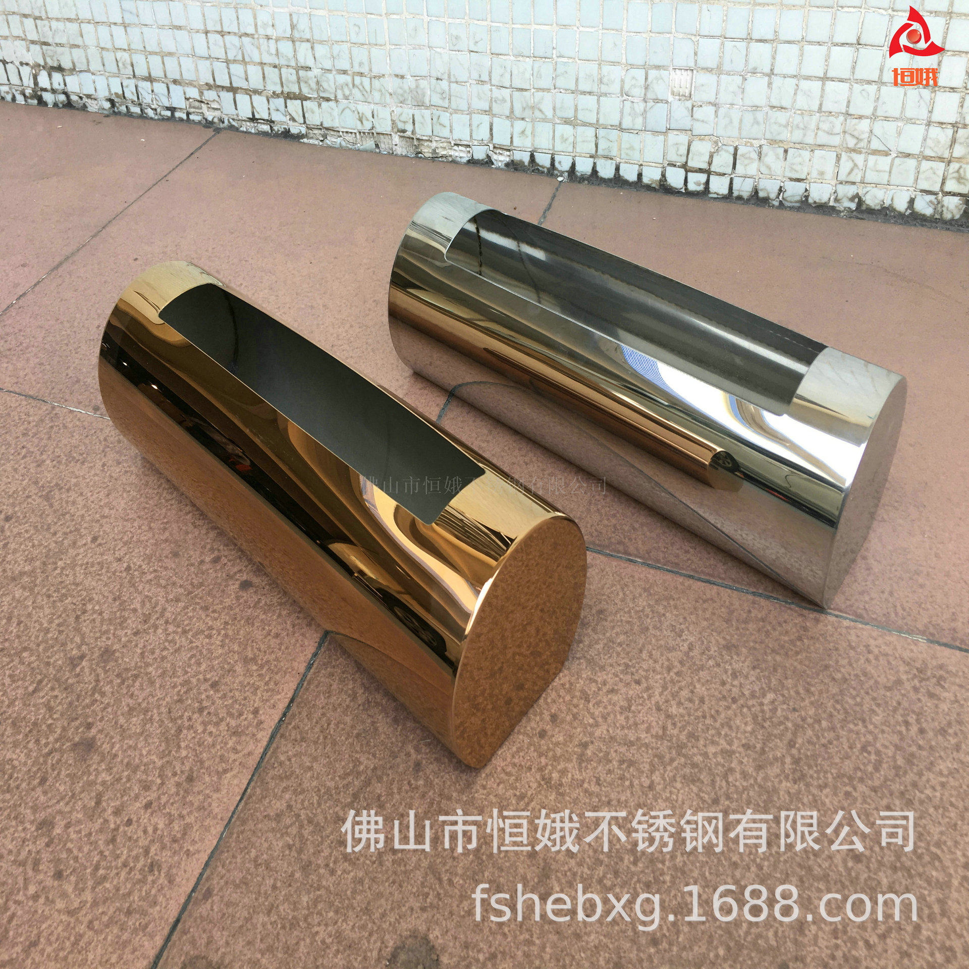 不锈钢金属玫瑰金镀色桌面小花瓶假花装饰小花器