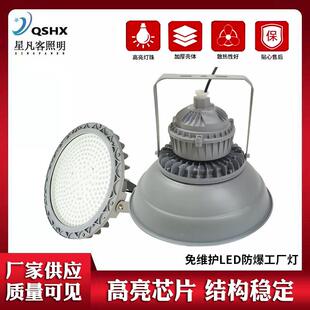 免维护加厚防爆灯仓库工矿灯带罩泛光灯LED灰色圆形防爆灯工厂灯