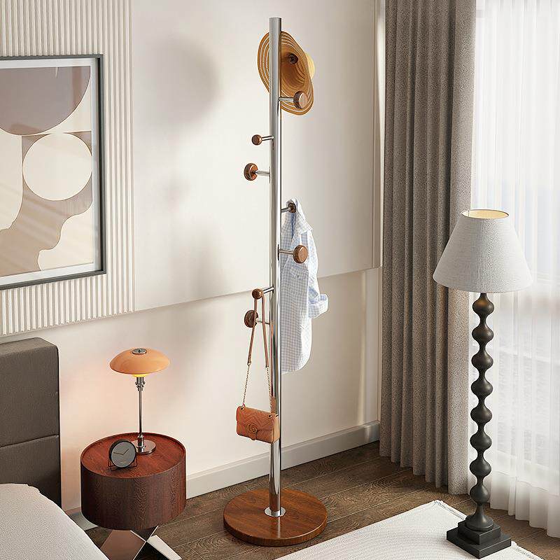 中古不锈钢衣帽架落地卧室挂衣架转角立式衣服架子家用客厅挂包架