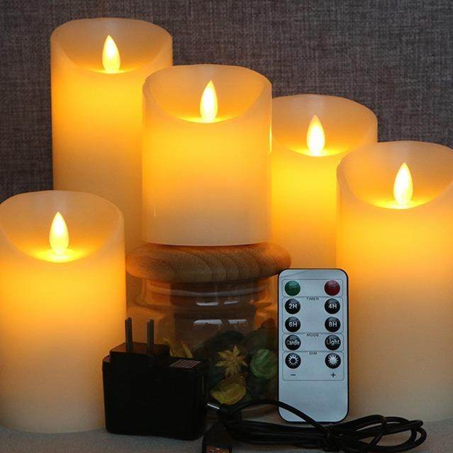 USB充电遥控LED电子蜡烛灯仿真假蜡烛摇摆灯芯装饰引路灯