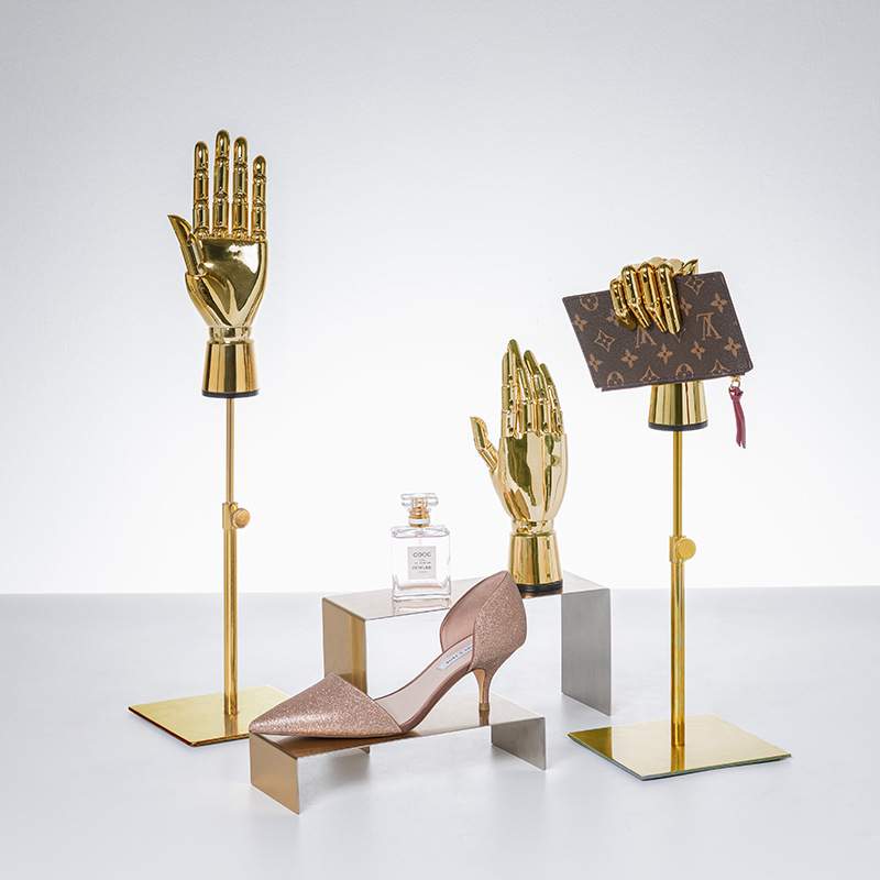 高档手模道具珠宝首饰展示架电镀假手模型服装店橱窗陈列架手套架